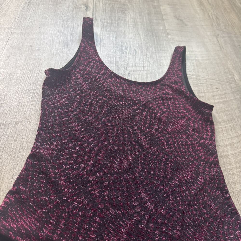 Zara Metallic Stretch Scoop Neck Bodysuit Womens Size Large Shimmer Tank Top